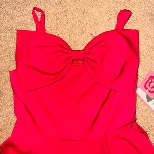 Rare Editions Girls Dress Size 12 Sleeveless Hot Pink with Bow New With Tags